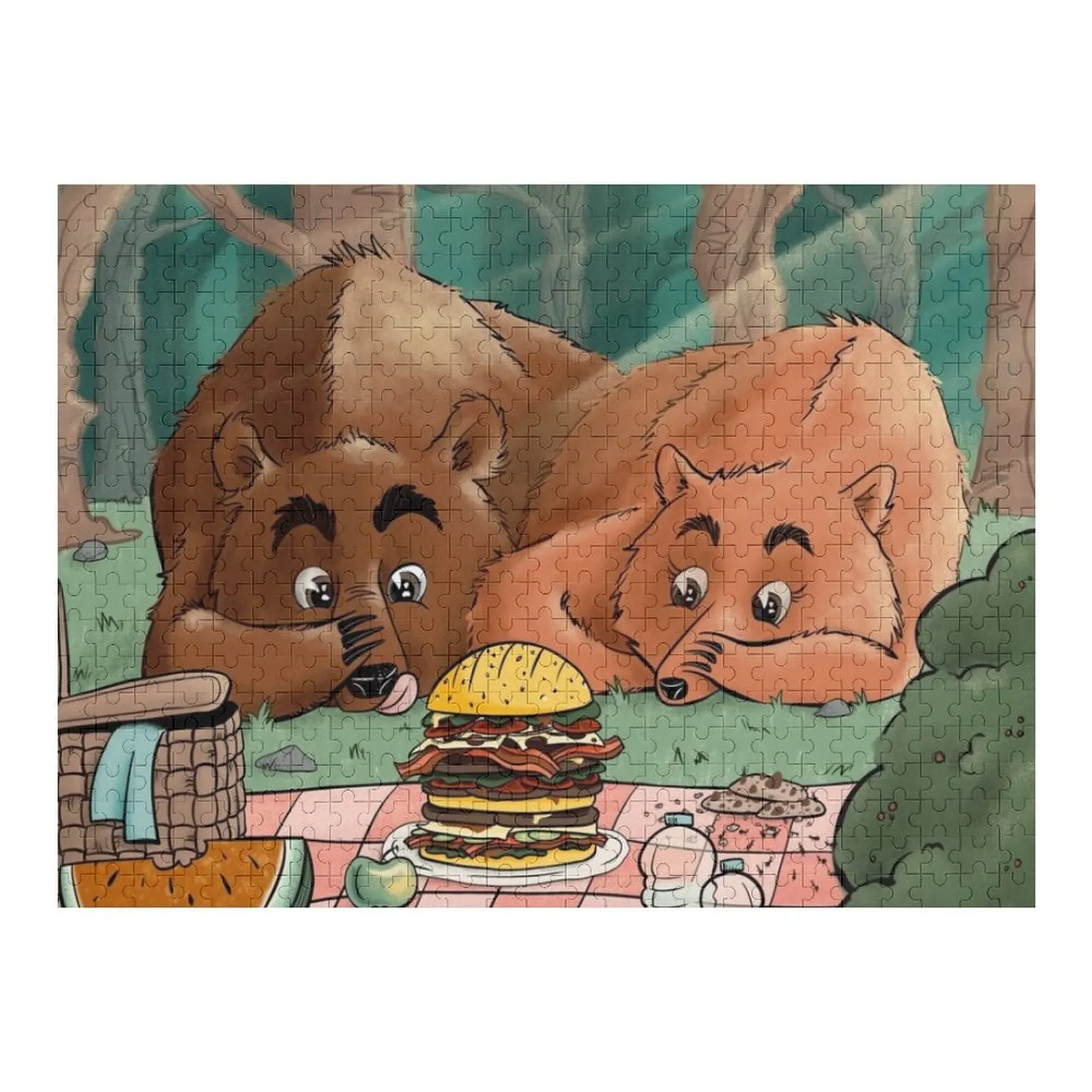 

Пазл для пикника с Hungry Bears, персонализированный для детей, IQ-пазл