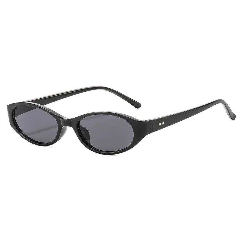 Simple oval small frame fashion sunglasses Korean version style men's and women's decorative glasses