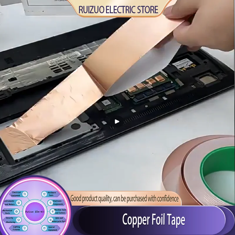 

Copper Tape Double&Single-Sided Conductive Copper foil tape for Stained Glass Conductive Tape for Guitar EMI Shielding Crafts