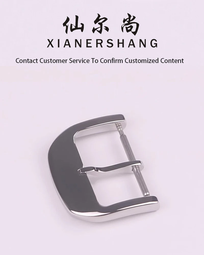 XIANERSHANG Men Custom J-aeger-LeC-oultre Original Watch Clasp 18MM Etching Logo Polished Belt Buckle Stainless Steel Pin Buckle