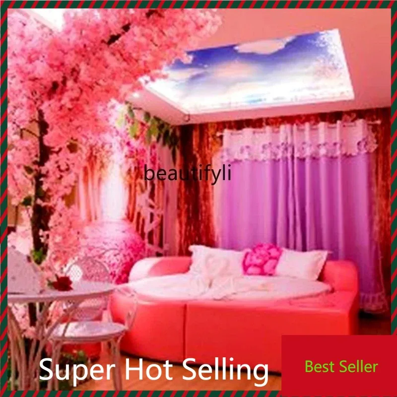 

QQ132 Vibration Electric Bed Furniture Hotel Boutique Hotel Couple Theme Double Master Bedroom Modern round Water Bed