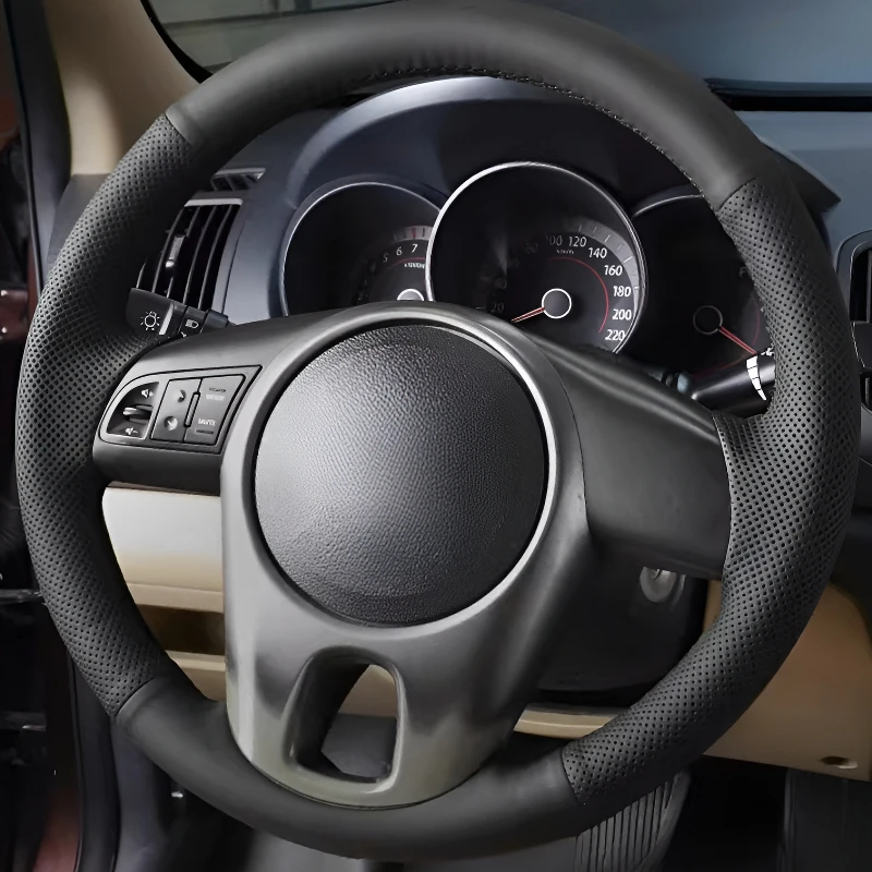 For Kia Forte  09-16Models Hand-stitched Car Steering Breathable; wear-resistant; skid-proof full coverage modification desig
