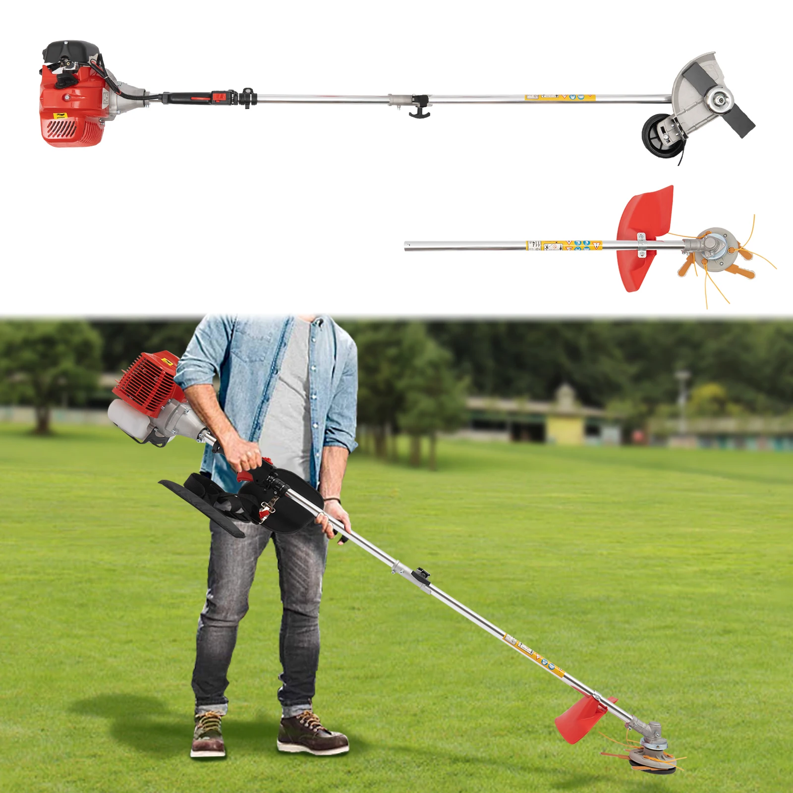 

Weed Eater Gas Powered Edger 43CC 2 Blade Heads Air-Cooled 2-Stroke Cordless Lawn String Trimmer with Handle & Shoulder Strap