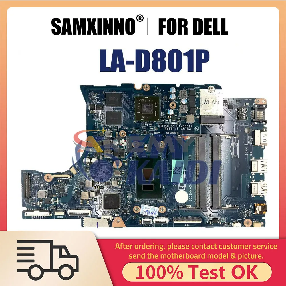 

Laptop Motherboard For DELL Inspiron 15 5567 17 5767 CN-0KFWK9 0KFWK9 LA-D801P Notebook Mainboard With I5-7200U I7-7500U