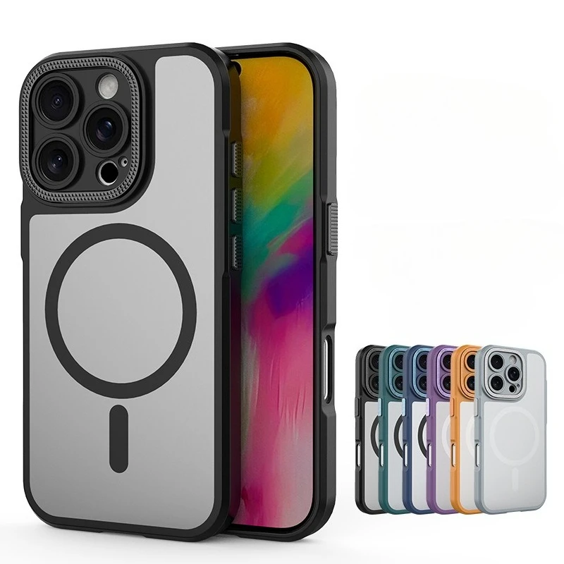 

For Iphone 16 15 Pro Max Plus Magnetic Phone Case for Iphone16 Iphone15 16promax Frosted Transparent Protective Cover Shell