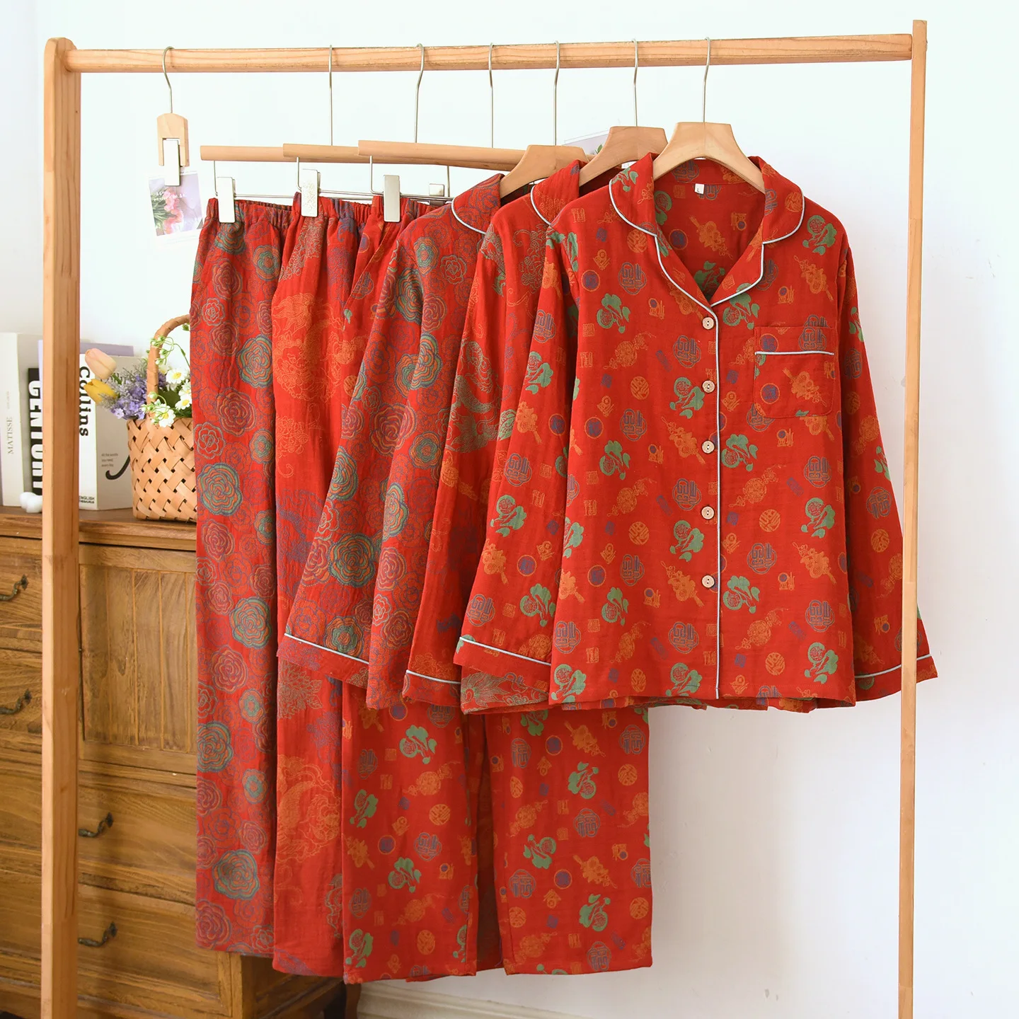 

New Autumn Sleepwear Women's Cotton 2 Piece Set Pajamas Woman Nightwear Clothing Floral Long Sleeve Home Wear Pyjamas