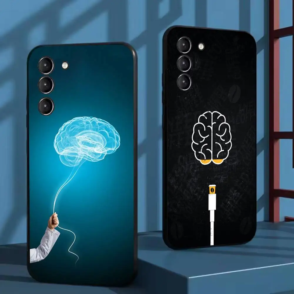 

Brain Art Phone Case For Samsung Galaxy A73,72,51,53,52,71,22,5G,Note,J7,8,9 Soft Black Cover