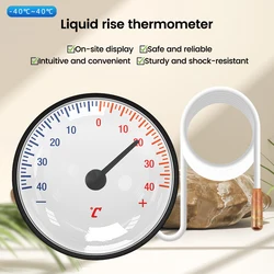 Dial Thermometer Capillary Temperature Gauge - 40 ℃ to 40 ℃ or 0 ℃ to 120 ℃ water & oil with Sensor Probe Liquid water thermomet