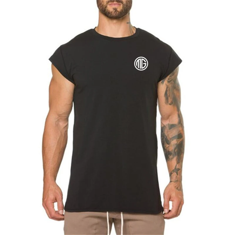 

Летние хлопковые дышащие повседневные топы в стиле хип-хоп с маленькими рукавами, мужские рубашки для фитнеса и тренировок с мышцами, облегающие футболки для тренажерного зала, бодибилдинга