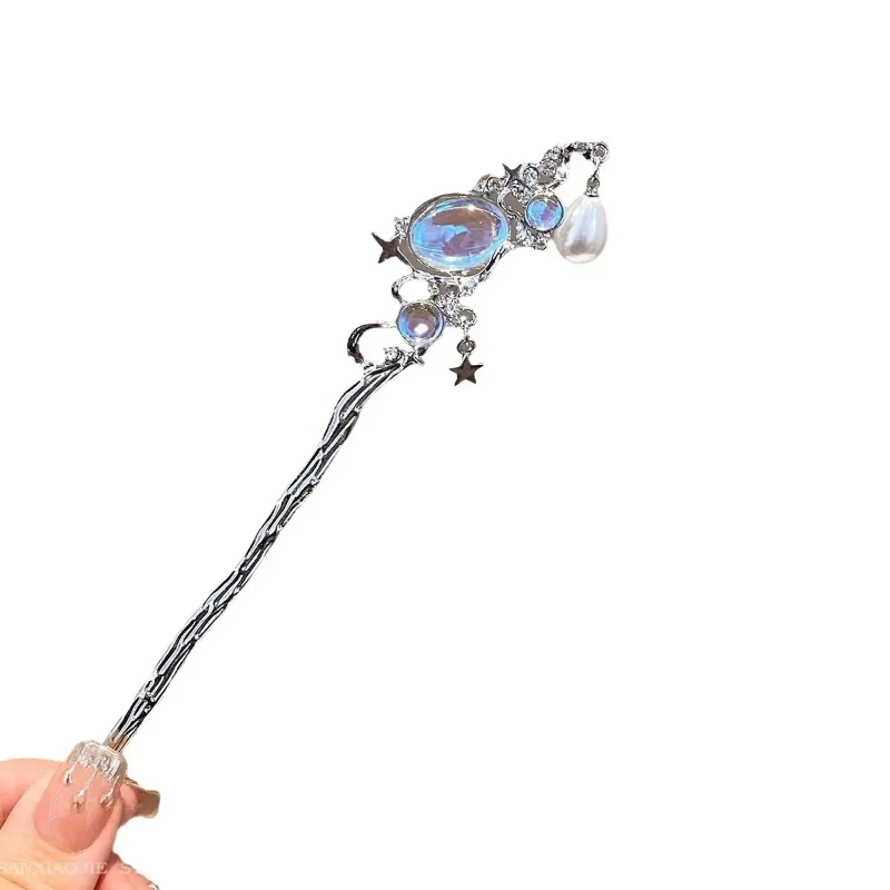 Cold Female Starry Sky Moonlight Stone Tassel Hairpin New Chinese Modern Hairpin Headwear Ancient Style Hairpin