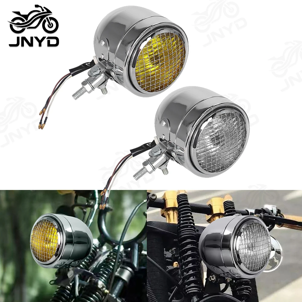 JNYD Motorcycle Headlights Retro Universal Front Round Head Lamp for Harley Touring Dyna Street Electra Glide For Honda