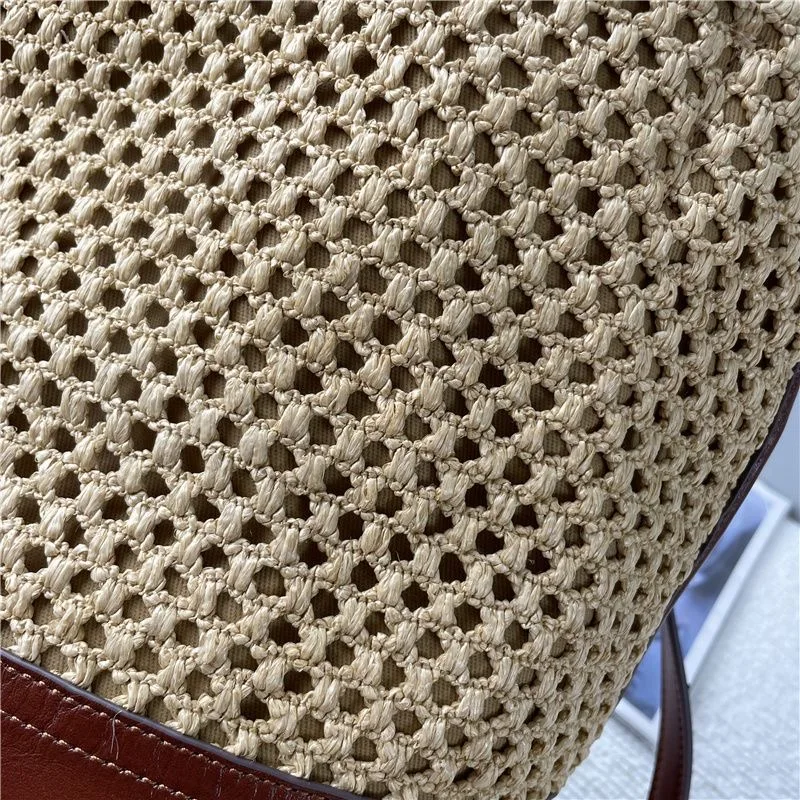 Women handmade Plaited high quality Raffia Straw Bag LargeCapacity Casual Tote Handbag Hollow Summer Beach Vacation Shoulder Bag