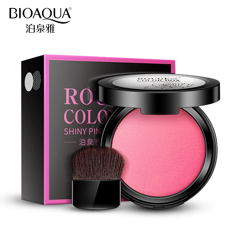 BIOAQUA Nuovo fard a 4 colori pigmento impermeabile contorno modificato polvere minerale trucco viso fard rosa lucido duraturo naturale