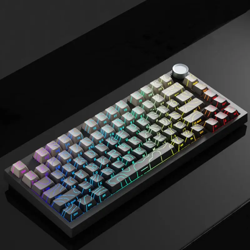 133 keys New Black Contour Side Engraved Transparent PBT Cherry Game Keycaps for Mechanical Keyboard 68 87 108 From Tarantula
