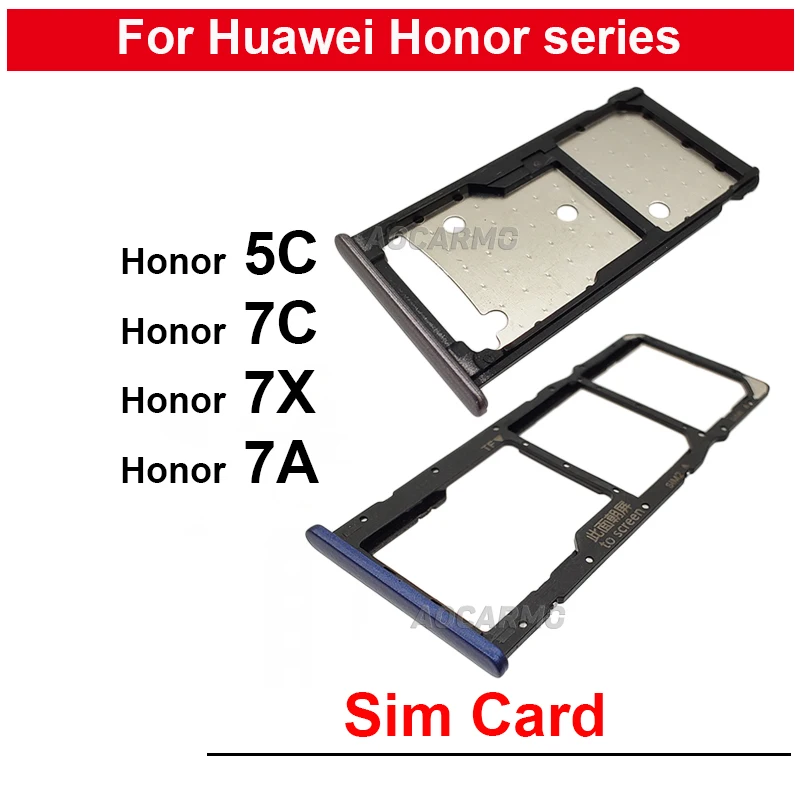 1Pcs SIM Card Tray Slot Holder Replacement Parts For Huawei Honor 7C 7X 7A 5C