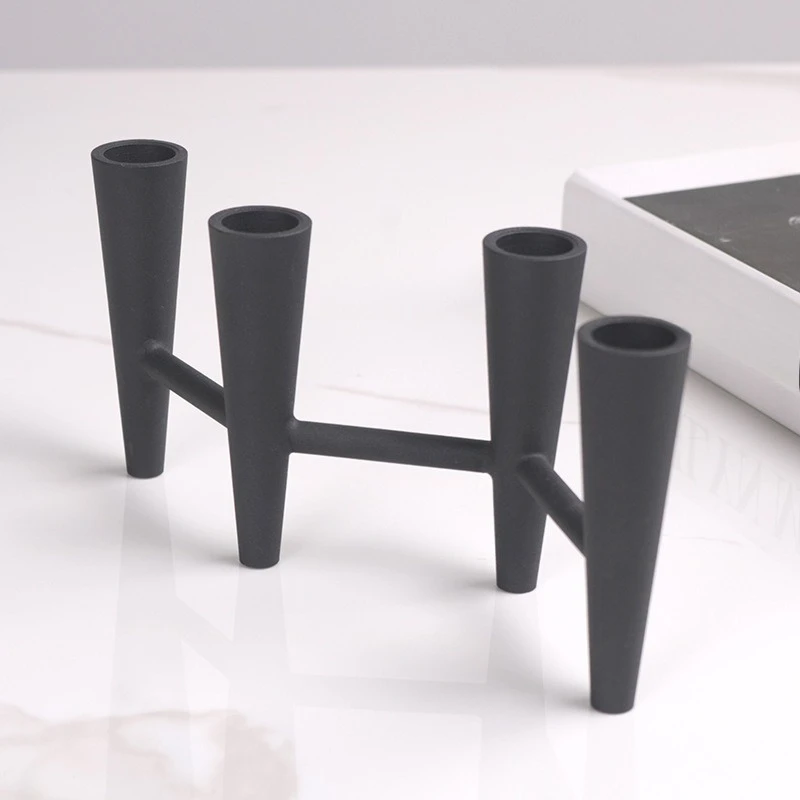 

Минималистичный современный серебристый, черный металлический геометрический креативный подсвечник, модель комнаты, вилла, интерьер гостиной, мягкое украшение, Орман