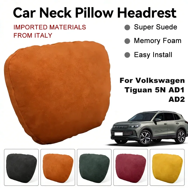 

Italy Suede Car Neck Rest Pillow For Volkswagen Tiguan 5N AD1 AD2 Seat Head Neck Support Cushion Auto Interior Accessories
