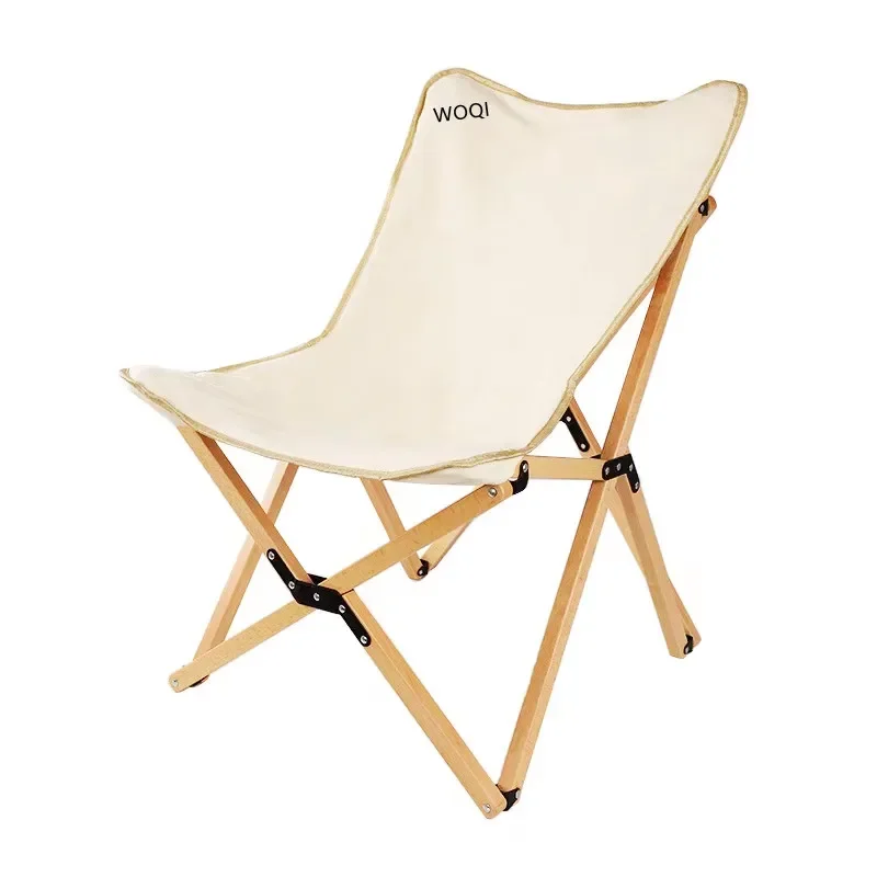 

-Wooden Camping Chair with Easy Carry Bag Removable Canvas Cover for Picnic,Lawn, Patio and Outdoors