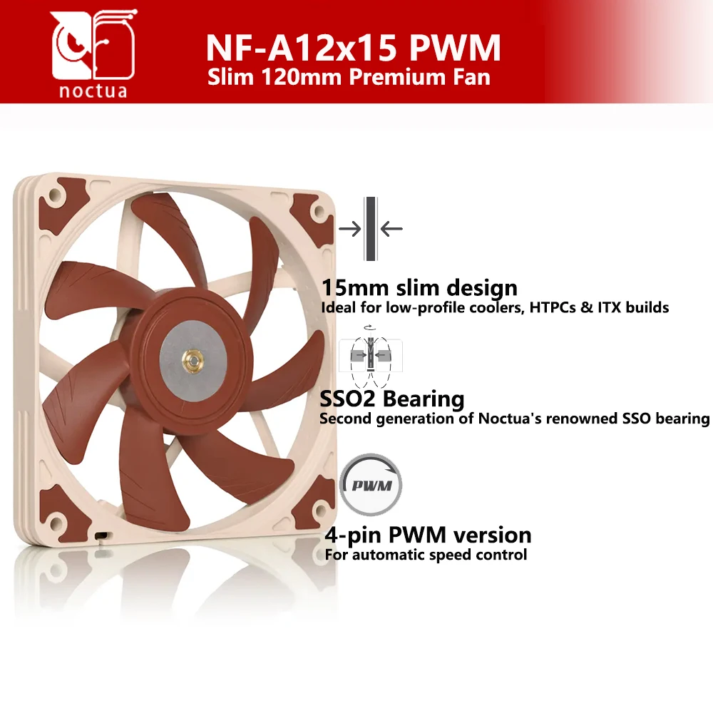 

Noctua NF-A12x15 PWM Chromax.Black.Swap 120 мм тонкий тихий корпус охлаждения процессора бесшумный радиатор кулер вентилятор 4-контактный контроль температуры