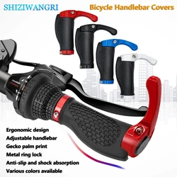 New Bicycle Grip Handlebar Long Short Ergonomic Anti Skid Lock on Handle Cover with Bar Ends Aluminum Grips MTB Bike Accessories