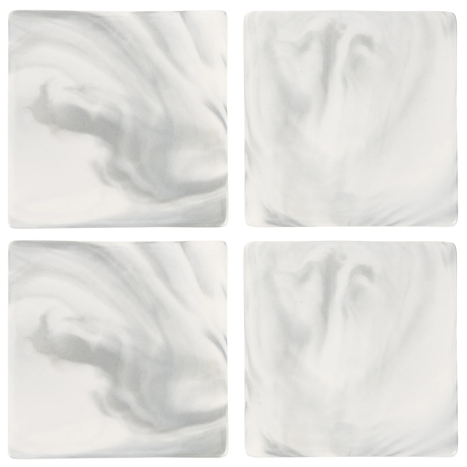 

4Pcs Marble Pattern Coasters Decorative Ceramic Cup Mats Heat Resistant Anti-Skid Square Desktop Cup Pads for Home Office Bar