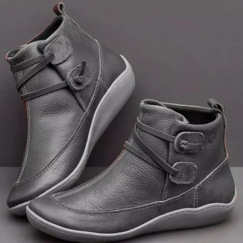 Women Boots Ankle Boots Roman Pointed Casual Booties Spring Autumn Women Leather Boots Ladies Casual Shoes Botas Femenina image 3