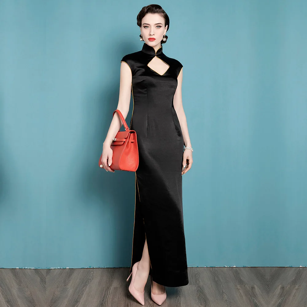 High End Celebrity Temperament Cheongsam Verbeterd Jurk Zomer Nieuwe Hollow Trouwjurk