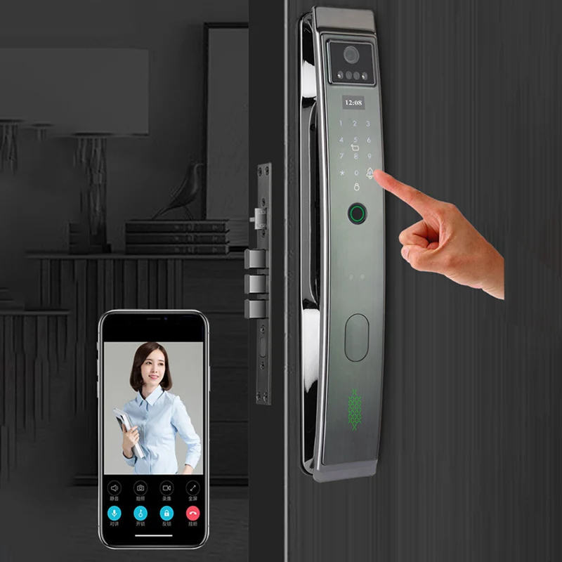 3D Infrared Sensor Face Recognition Smart Lock Wifi Camera Picture Fingerprint Intelligent Usmart Go APP Electronic Door Lock