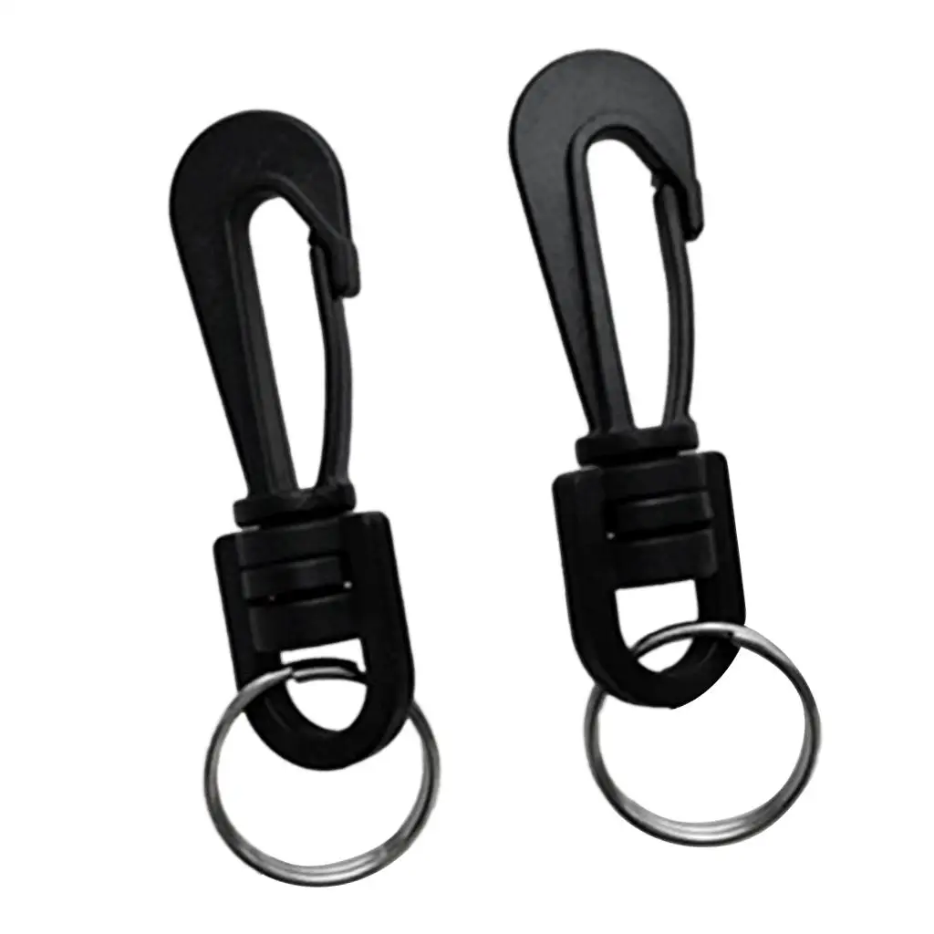 2 Pieces Swivel Snap Hook Spring Clip for Scuba Diving Dive Light// Split Rings Keychain