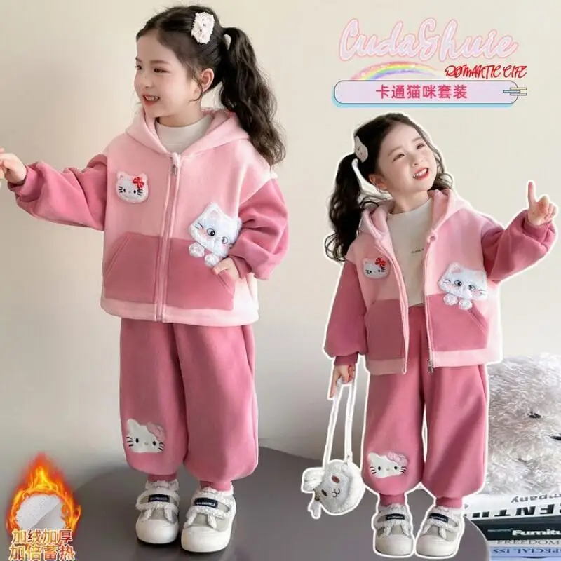 

Fashion 2-piece Set Children's Clothing Jacket Sanrio Hello Kitty Kids Outerwear Padding Girl Girls Coat Sets Winter 2025 Girl's