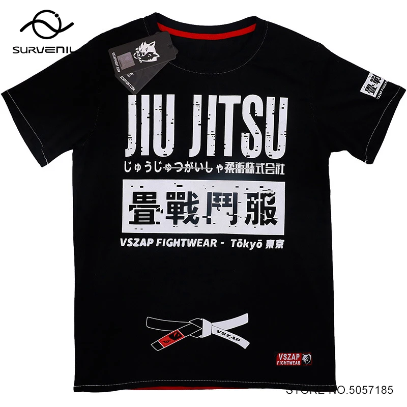 Vszap Muay Thai T Shirt Cotton Boxing Shirts Men Women Combat Sparring Grappling Kickboxing Top Jerseys Rash Guard Jiu Jitsu