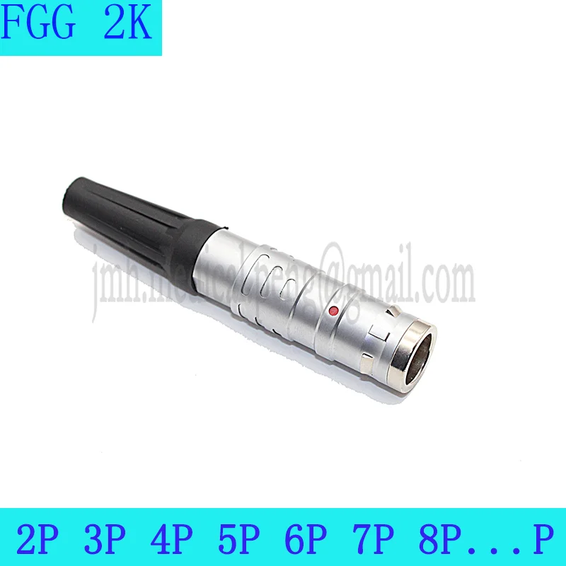 FGG.2K 2 3 4 5 6 7 8 10P Industrial Waterproof Metal Push-Pull Self-Locking  Plug Connector Apply To 2K Series Socket