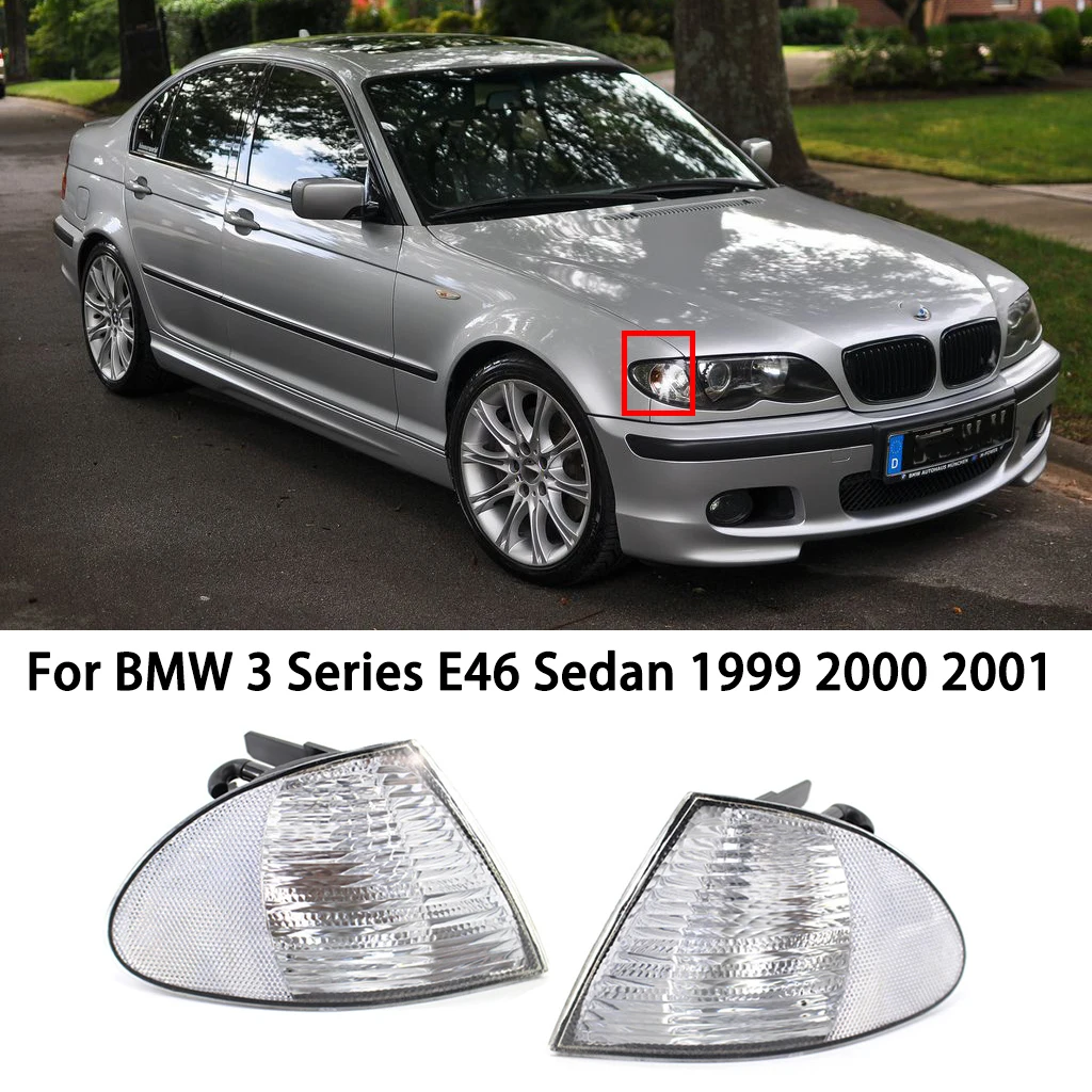 

Указатель поворота для BMW 3 серии E46 седан 1999 2000 2001, мигающий противотуманный корпус без лампы, передняя фара, автоматическая угловая лампа