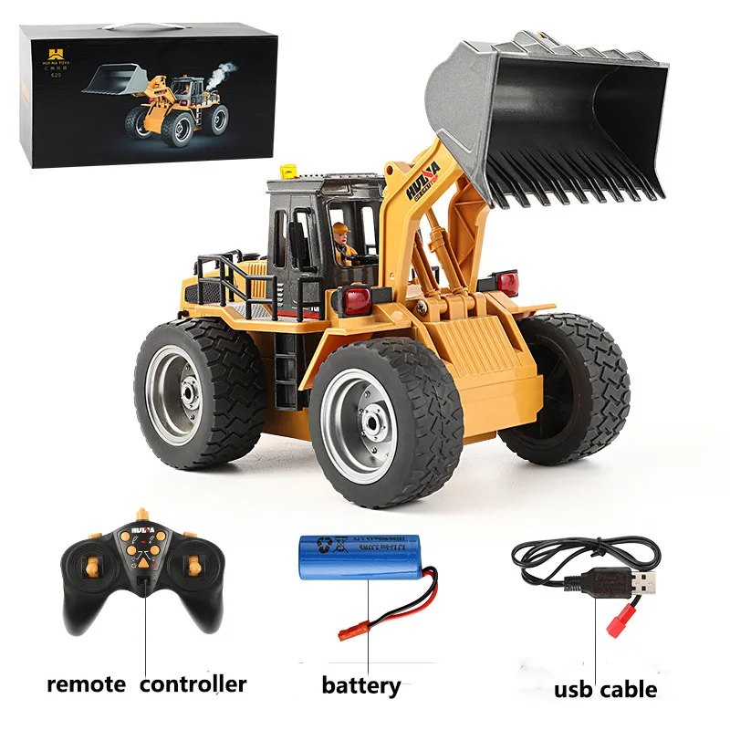 Huina 620 R/C Bulldozer Truck Remote Controlled Car Smoking Rc Loading Car Toys Vehicle