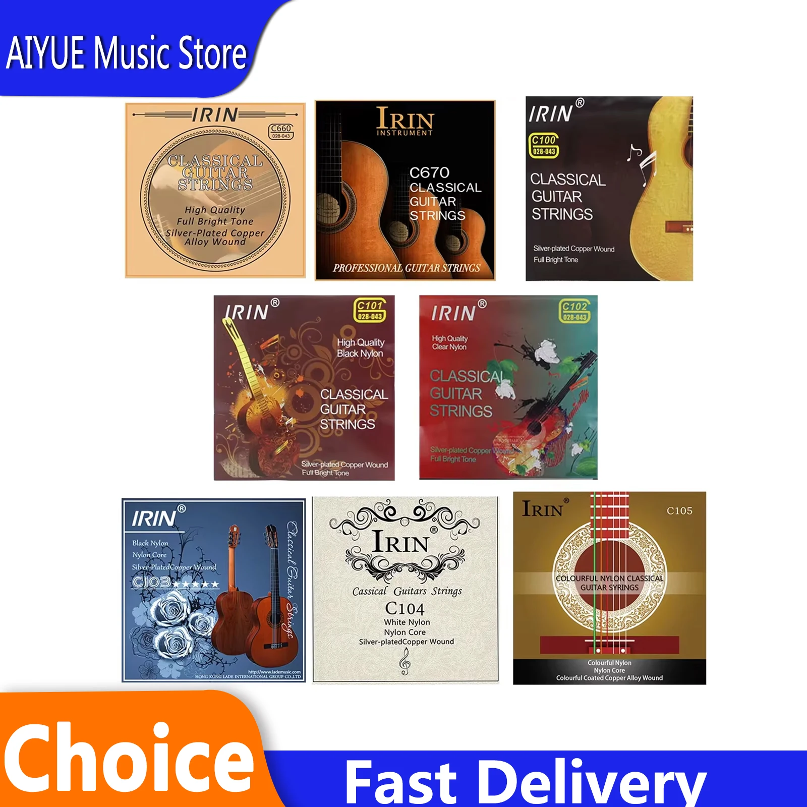 6 Pcs Classical Guitar Strings Nylon Alloy Bright Tone String SetHigh Quality Single Inner Bag Classical Guitar Accessory Parts