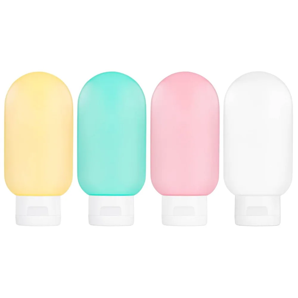 Travel Bottles Set, 4-Pack Leak-Proof Refillable Squeeze Containers for Toiletries, Shampoo, Lotion
