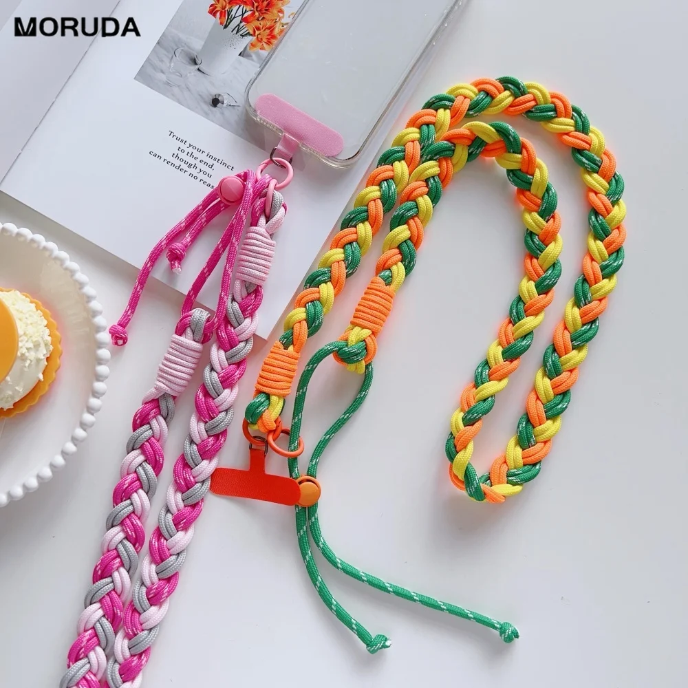 

Длинный ремешок через плечо, красочный ремешок для мобильного телефона, универсальное цветное контрастное ожерелье, регулируемая веревка для чехла для мобильного телефона