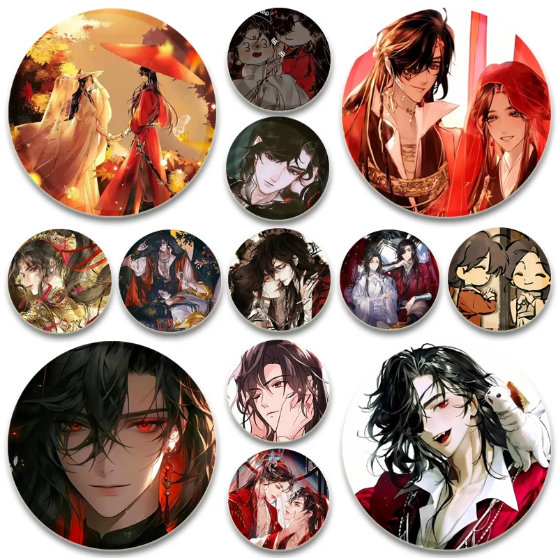 Anime Heaven Official’s Blessing Brooches Hua Cheng Xie Lian Pins Tian Guan Ci Fu Badge Brooches Bag Accessories Jewelry Gifts