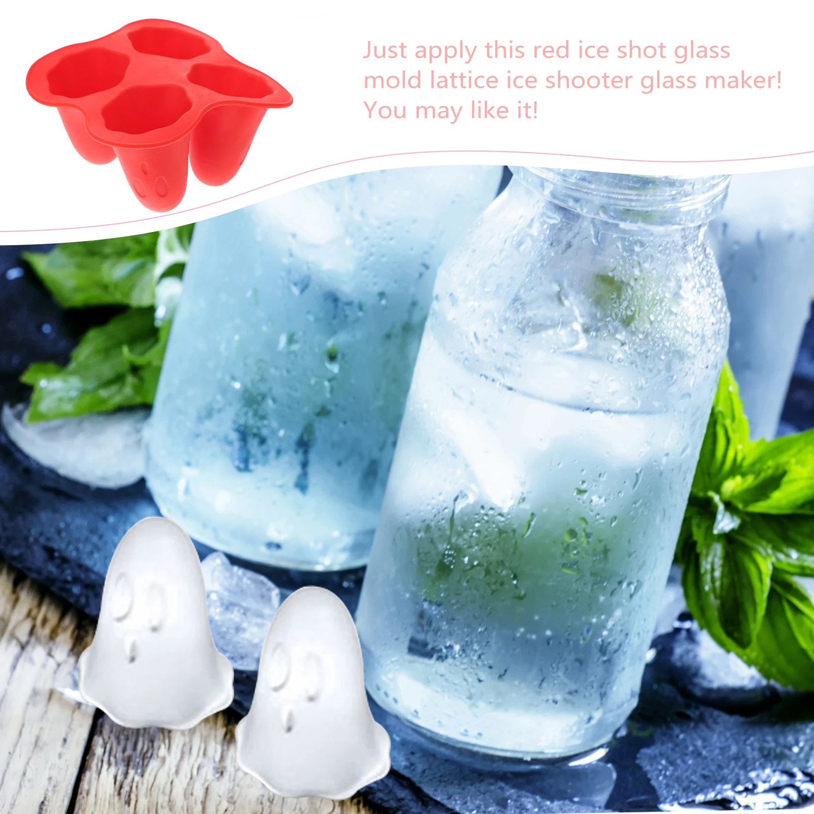 

Red Glass Mold Lattice Cube Maker Shooter Ice Tray For Drinks Kitchen Bar Tools Red Ice Mold Easy Release