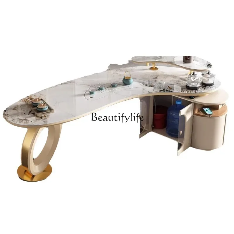 

ls 42 Modern rock slab large tea table light luxury high-end office tea integrated table