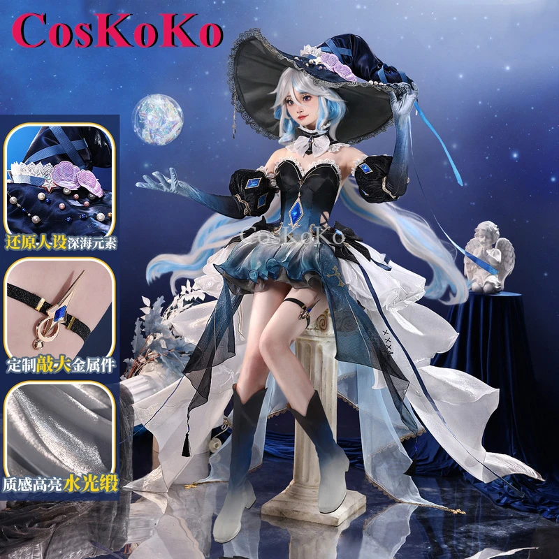 CosKoKo Furina Cosplay Game Genshin Impact Costume Deep Sea Letter skin Gorgeous Sweet Dress Halloween Party Role Play Clothing