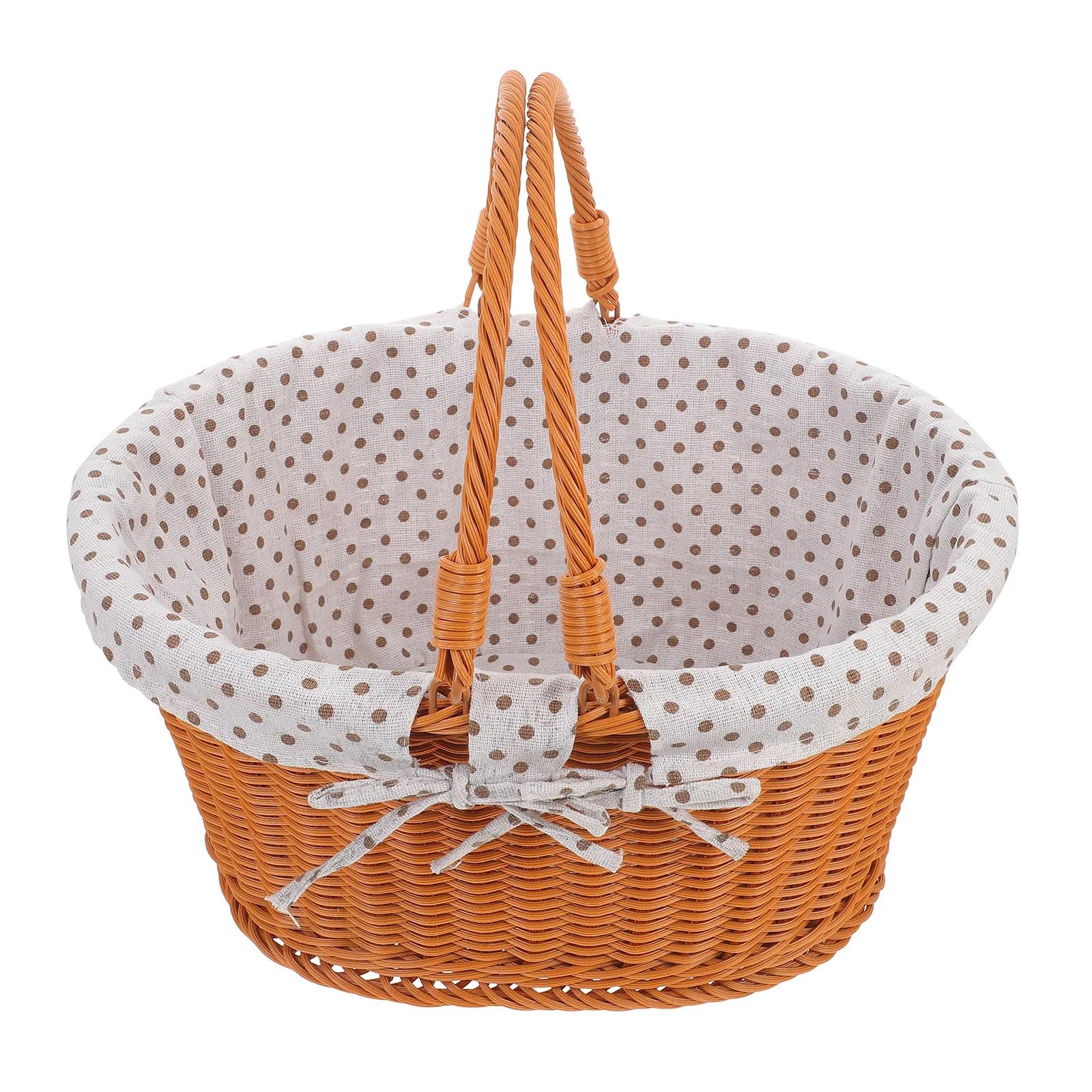 

Handwoven Imitation Rattan Basket Multipurpose Storage for Picnic Fruit Snacks Kitchen Countertop Decoration Gift Idea