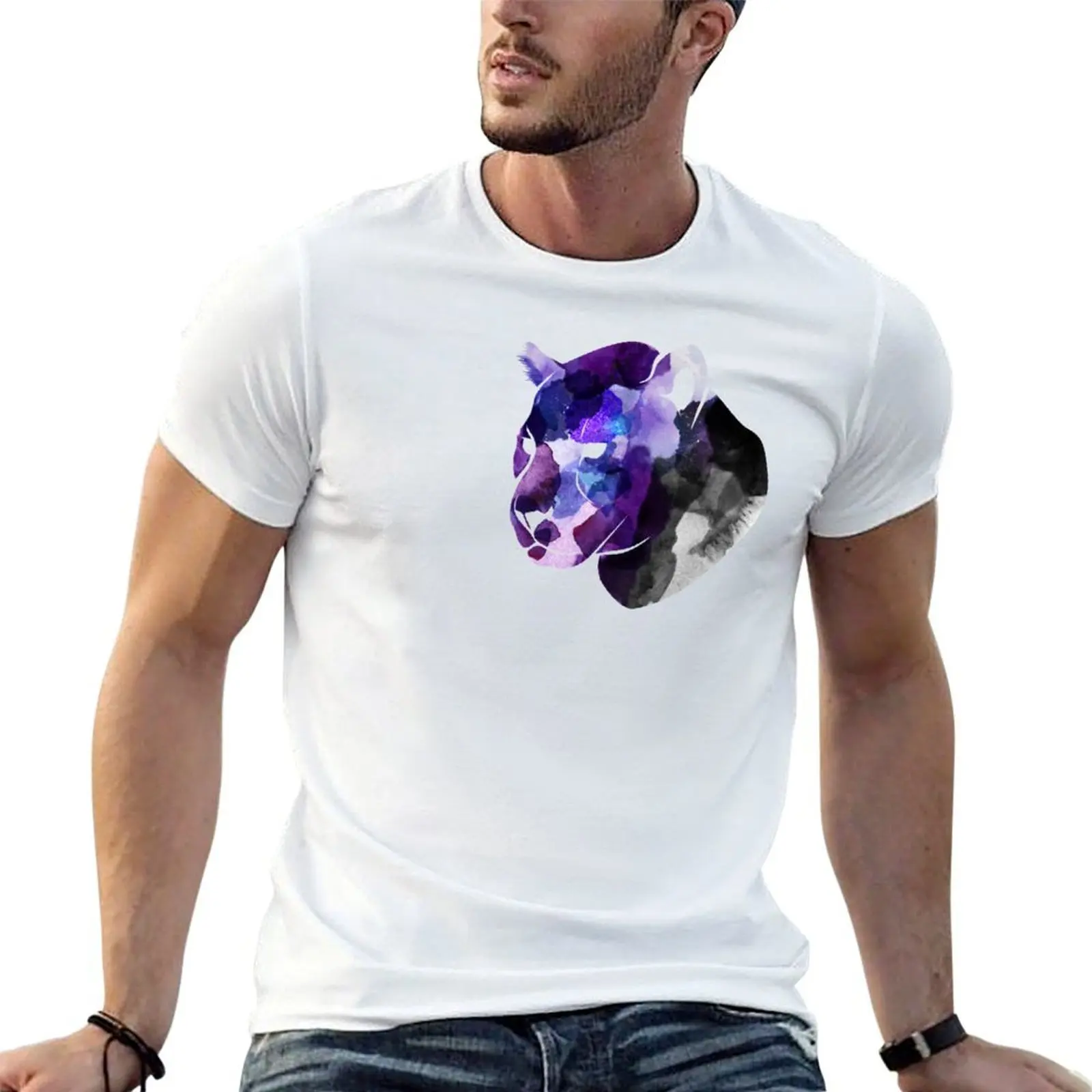 Watercolour Black and Purple Panther T-Shirt g man t shirts for men man t shirts for men T-Shirt