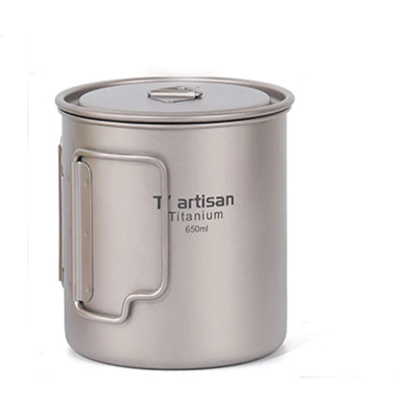 

Титановая чашка для воды Tiartisan Travel, посуда для пикника и кемпинга, горшок для приготовления пищи, посуда для напитков, кружка для чая, кофе, весы, 650 мл