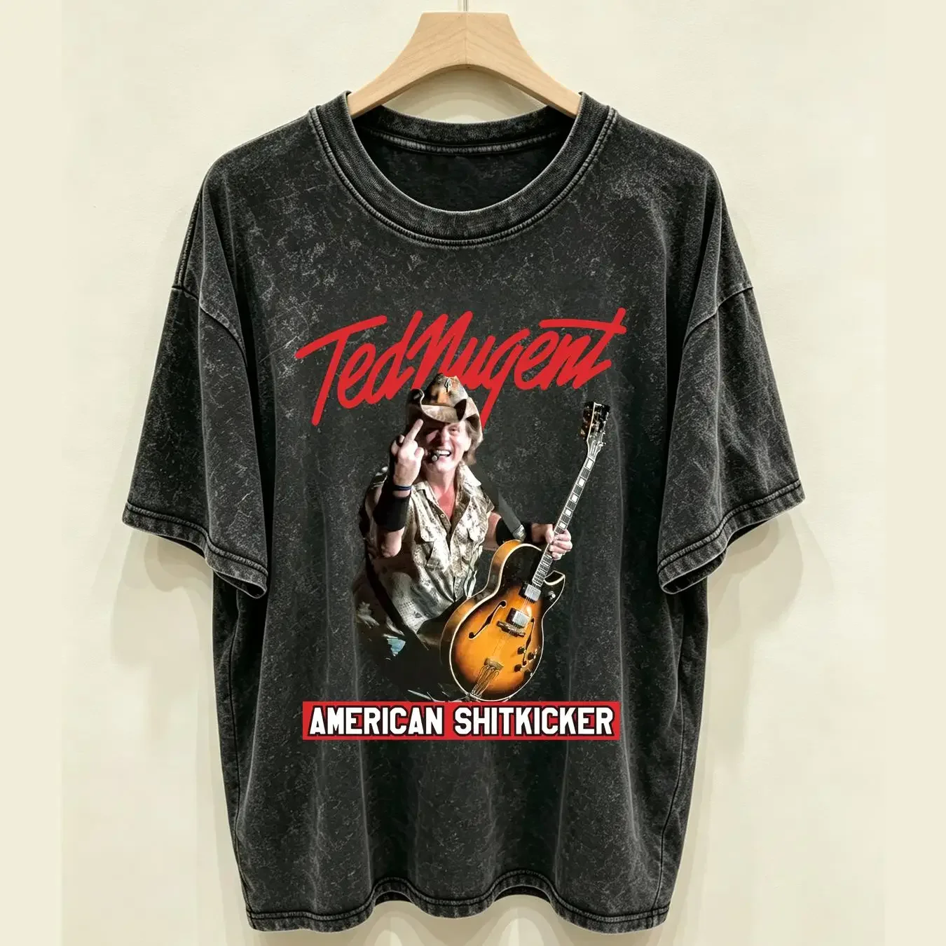washed T Shirt Ted Nugent  For Fan Black Men WOmen S 3Xl vintage Washed Unisex Top For Everyday Wear Stretched fashion