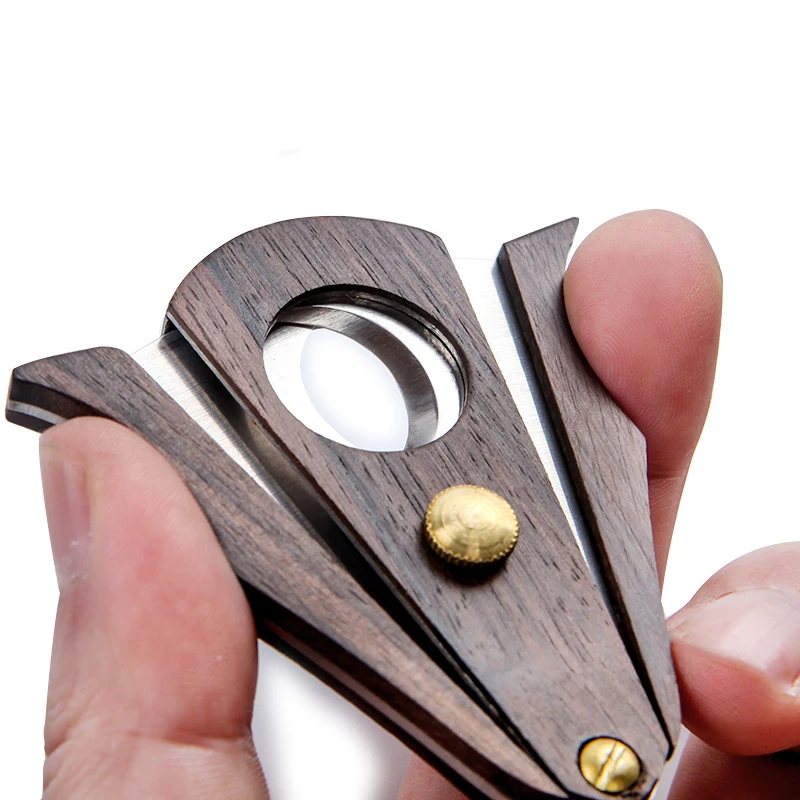 Sandalwood Cigar Cut Knife Stainless Steel Sharp Cigar Cutter Travel Knife Tool Pocket Cigar Scissors Cigars Accessories