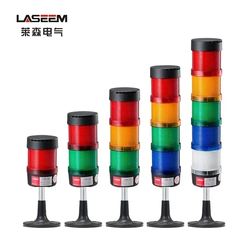 

Stack Lamp Industrial Emergency Light Straight Rod Disk Base LED Warning Light Tower DC12V/24V AC110V/220V/380V no Buzzer