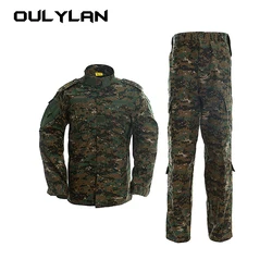 Hunting Tactical Uniform Shirt + Pants Camo Camouflage Hiking Uniform Outdoor Sport Men's Clothing Suit Climbing Huntin