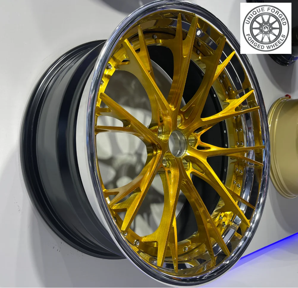 

High Quality 3 Pieced of Forged Wheels 15 16 17 18 19 Inch Alloy Car Wheels 9.5J 10.5J 11.5J 12.5J 13J 13.5J Brushed