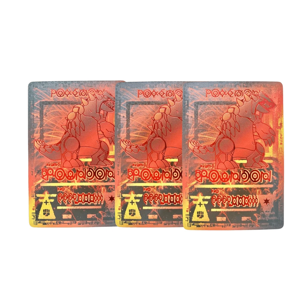 Pokemon PTCG Self Made Ancient Totem Series Rainbow Flash Gauze Flash Twill Flash Groudon Anime Collection Cards Toys DIY Gifts